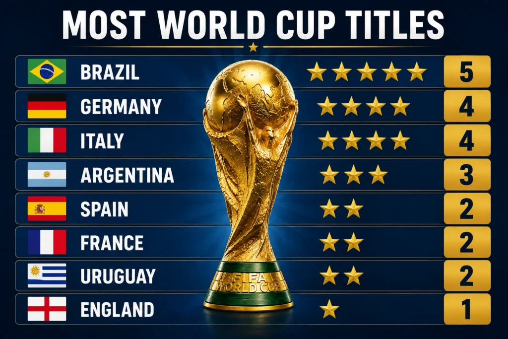 most world cup titles