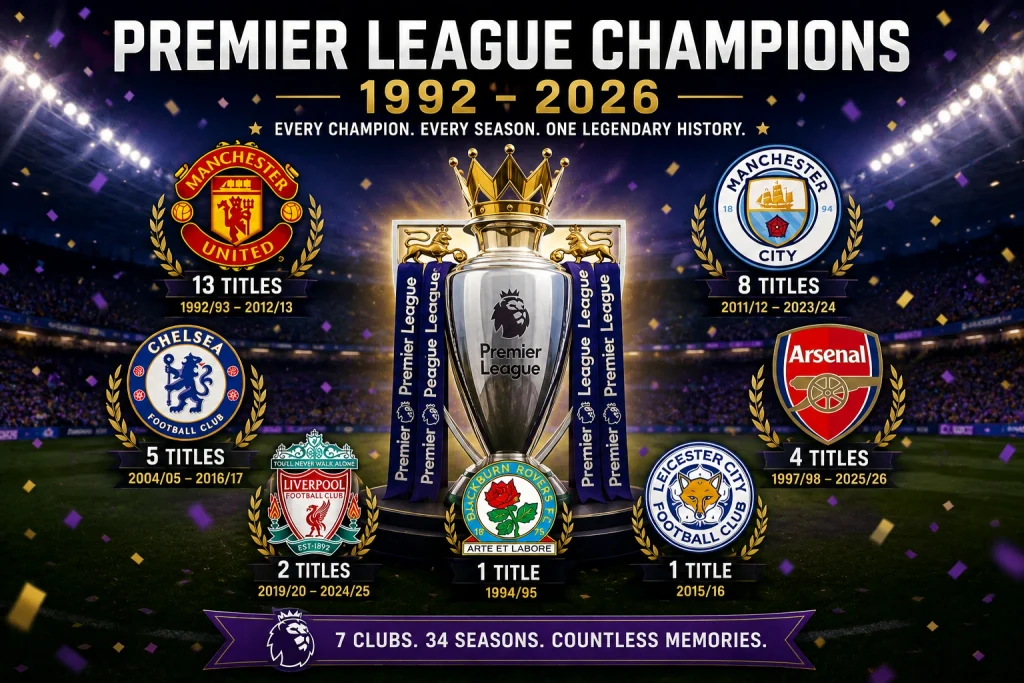 premier league champions 1992 2026