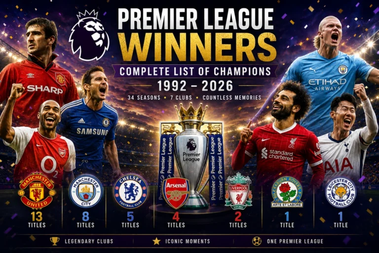 premier league winners complete list