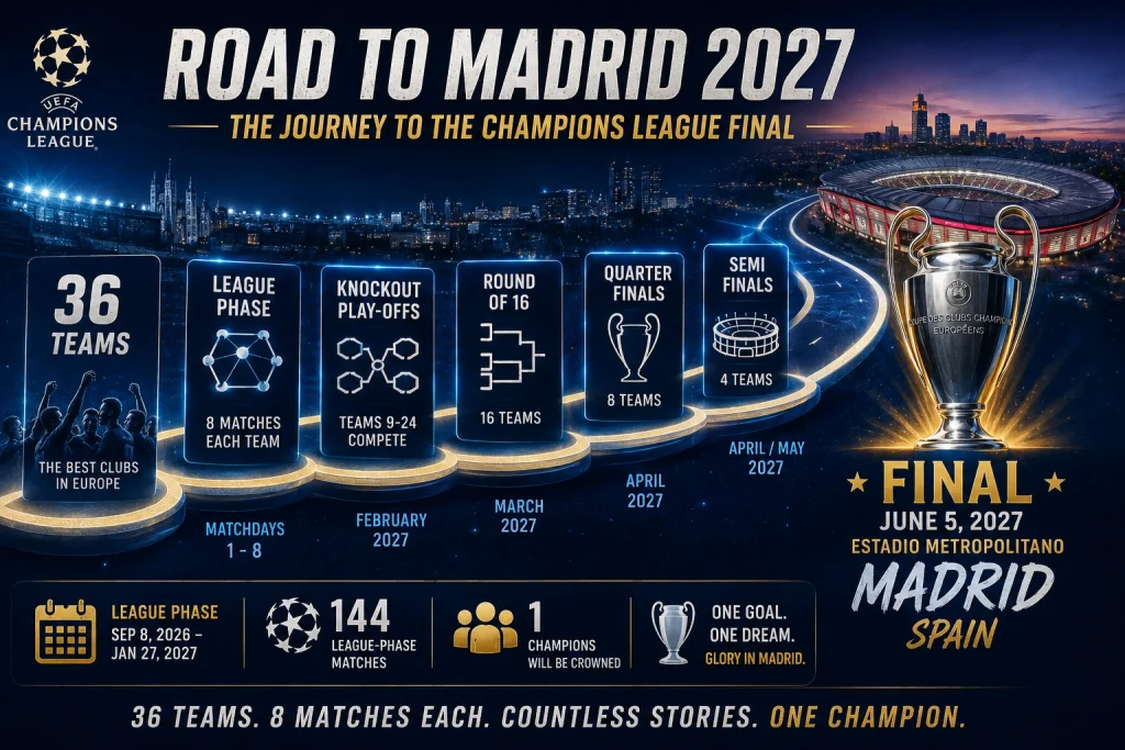champions league road to madrid 2027